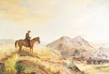 Untitled by Sharon Lee Gates, oil on canvas western scene, offered Mar 2025