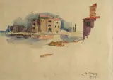 Leopold Hauer, St. Tropez, watercolor