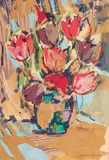 Marjorie Stevens, Untitled, collage and watercolor still life