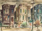 Marjorie Stevens, Untitled, watercolor painting of san francisco