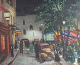 Untitled by Lazare Aramov, oil painting of a street scene, offered Jan 2025