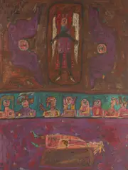 Norman Laliberté, Isaac, 1962, mixed media drawing on board