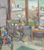 Studio Bloomington by Deborah Kahn, 1984, oil on canvas, offered Jan 2025