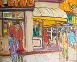 Stephen Stoller, Untitled, 1990, oil on canvas street scene