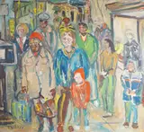 Stephen Stoller, Untitled, 1988, oil on canvas street scene