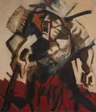 Untitled by James Bruch, oil on canvas painting of a soldier, offered Jan 2025