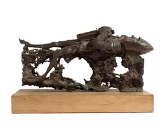 Untitled by Ernest Badynski, bronze sculpture of a knight, offered Jan 2025