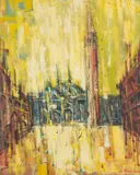 Savo Radulovic, Untitled, oil on canvas painting of venice