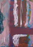 Untitled by Kerry Stevens, acrylic on canvas abstract, offered Jan 2025