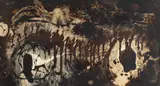 Untitled by Gilbert Lee Geeding, 1955, mixed media on board abstract, offered Jan 2025