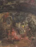 Untitled by Ed Sanders, 1999, oil on wood panel abstract, offered Jan 2025
