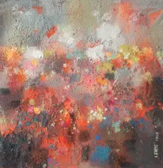 Untitled by George Lewis, 1969, oil on board abstract, offered Nov 2024