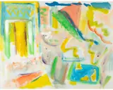 Untitled by Rosemary Burkholder, acrylic on canvas abstract, offered Nov 2024