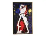 Untitled by Francisco Sainz, oil on canvas abstract portrait, offered Nov 2024