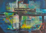 Untitled by George S. Coggeshall, mixed media painting with, offered Nov 2024