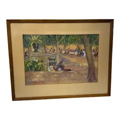 John Lavalle, Untitled (Havana Park Scene), 1932, Watercolor on paper