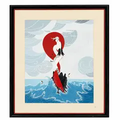 Erté, Untitled, Consistent with his listed 29 x 35.5-inch collection dimensions from this period, the work is highly indicative of his serialized, limited-edition color serigraphs (silkscreens), which frequently utilized embossment or metallic leaf accents to highlight luxury fashion forms.