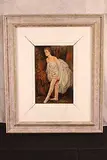 Pasquale Picazio, Ballet Dancer by Italian artist Pasquale Picazio done in, oil on board.This elegant oil painting depicts a poised ballet dancer in a seren
