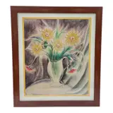An original mixed media still life painting on masonite by pioneer Cuban modernist Víctor Manuel García. Titled Florero by Florero by Victor Manuel Garcia, Mixed Media on Masonite, offered Aug 2026
