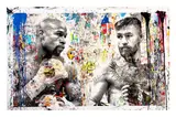 Thierry Guetta, "Mayweather vs. McGregor", Mixed Media on Canvas Signature: Hand-signed by Floyd Mayweather, Conor McGregor, and double-signed by Mr. Brainwash