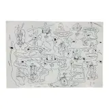 "Luly's Sound" by Tomás Esson, 2011 Signature: Hand-signed "To Esson" on the reverse; further dated, titled, and inscribed with dimensions and "Miami" on verso. Upper register of verso includes an additional presentation inscription from artist Miguel Fleitas., Ink on Paper, offered Jul 2026