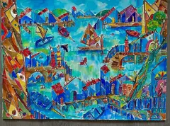 José Mijares, "Marina", Watercolor on Paper Signature: Signed "MIJARES" on the lower left front; accompanied by a gallery-issued Certificate of Authenticity (JM #3250) dated 11/30/2022