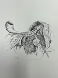 Untitled by Moses Blowing a Shofar, lithograph, offered Aug 2026