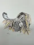 Untitled by Moses Blowing a Shofar, lithograph, offered Aug 2026