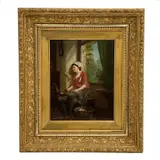 Untitled by Alfred Gray, Oil on board Signature: Hand-signed "A. Gray" in red lower right Frame: Ornate carved giltwood frame, offered Aug 2026