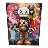 Vincent Byrnes, Untitled (KAWS-Inspired Figure) An energetic and captivating original, mixed media work on canvas by contemporary artist Vincent Byrnes. Measuring 40 b