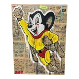 This mixed media work on canvas by Sean Sullivan features a central by "No Rats Allowed" by Sean Sullivan, Mixed media on canvas, offered Aug 2026