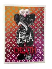 Death Nyc, Death is a Free KAWS, 2020, Giclee, Screenprint, and Mixed Media on Fine Art Paper