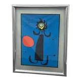 Joan Miró, "Woman in Front of the Sun" (Mujer ante el sol), Color lithograph on paper (or similar print medium, e.g., offset lithograph or screen print - verification needed) Signature: Signed in the plate Framed