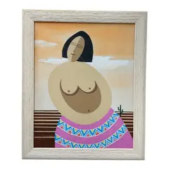 Untitled by A. Hersh, Acrylic / Oil on Canvas Style: Modernist / Southwestern / Geometric Abstraction Subject: Stylized Female Nude with Geome, offered Aug 2026