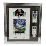 Florida Marlins Inaugural Game Opening Day by Denis Pereira, 1993, Offset lithograph with authentic ticket stub and commemorative inserts Signature: Hand-signed by the artist in ink (lowe, offered Aug 2026
