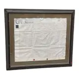 This authentic 19th-century British land indenture is a formal legal deed, meticulously handwritten in iron gall by British Land Indenture, ink on high-quality vellum. The document features the characteristic "indented", offered Aug 2026