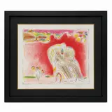 Description: A vibrant framed lithograph featuring expressive by The Garden by Peter Max, Lithograph, offered Aug 2026