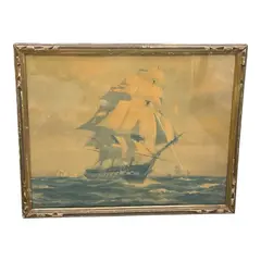 Gordon Grant, Old Ironsides, lithograph print, 1927
