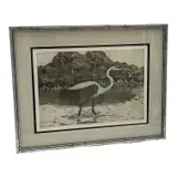with Aquatint by "Blue Heron" by Carla O'Connor, Etching, offered Aug 2026