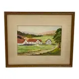George Ault, Farms in the Valley, Dated 1958, Watercolor on paper