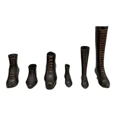 Theodore Alexander, Untitled, bronze victorian boot figurines, set of six