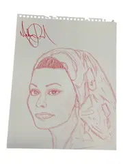 Michael Jackson, "Sophia Loren", Red colored pencil on paper