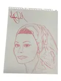 Michael Jackson, "Sophia Loren", Red colored pencil on paper