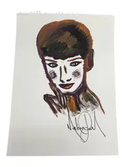 Michael Jackson, Audrey Hepburn, Mixed media on paper