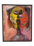 "Cabeza de niña" by Jesús Desangles, 1990, Mixed media (Oil and charcoal) on canvas, offered Jul 2026