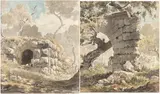 Carlo Labruzzo, A. Resti della Villa di Maribella dopo Itri. Il disegno si presenta ridotto lun...