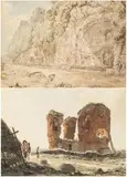 Carlo Labruzzo, A. Villa di Domiziano a Castel Gandolfo B. Rovine del Mausoleo di Gallieno pre...