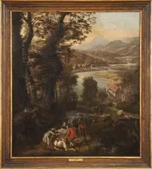 Jan Siberechts, Paesaggio con mercanti che trasportano le merci su cavalli...