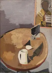 Virgilio Guzzi, Tavolo tondo, 1974..., Buone condizioni Cornice