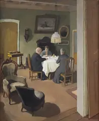 Giuseppe Novello, Dopo la cena..., Buone condizioni Cornice